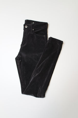 AG Jeans charcoal velvet Farrah high rise skinny pants, size 24 R (29")  (price reduced: was $58)