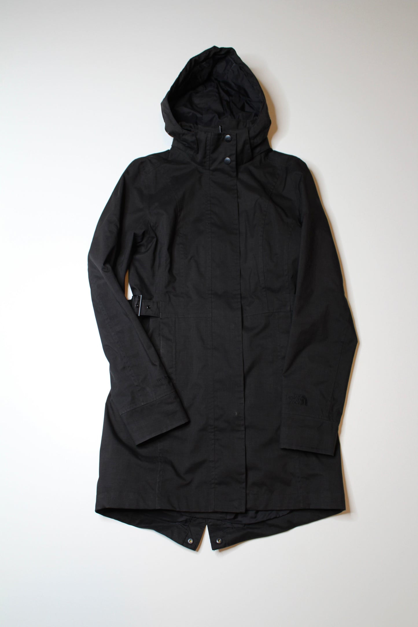 The North Face black trench coat rain jacket, size xs (additional 20% off)