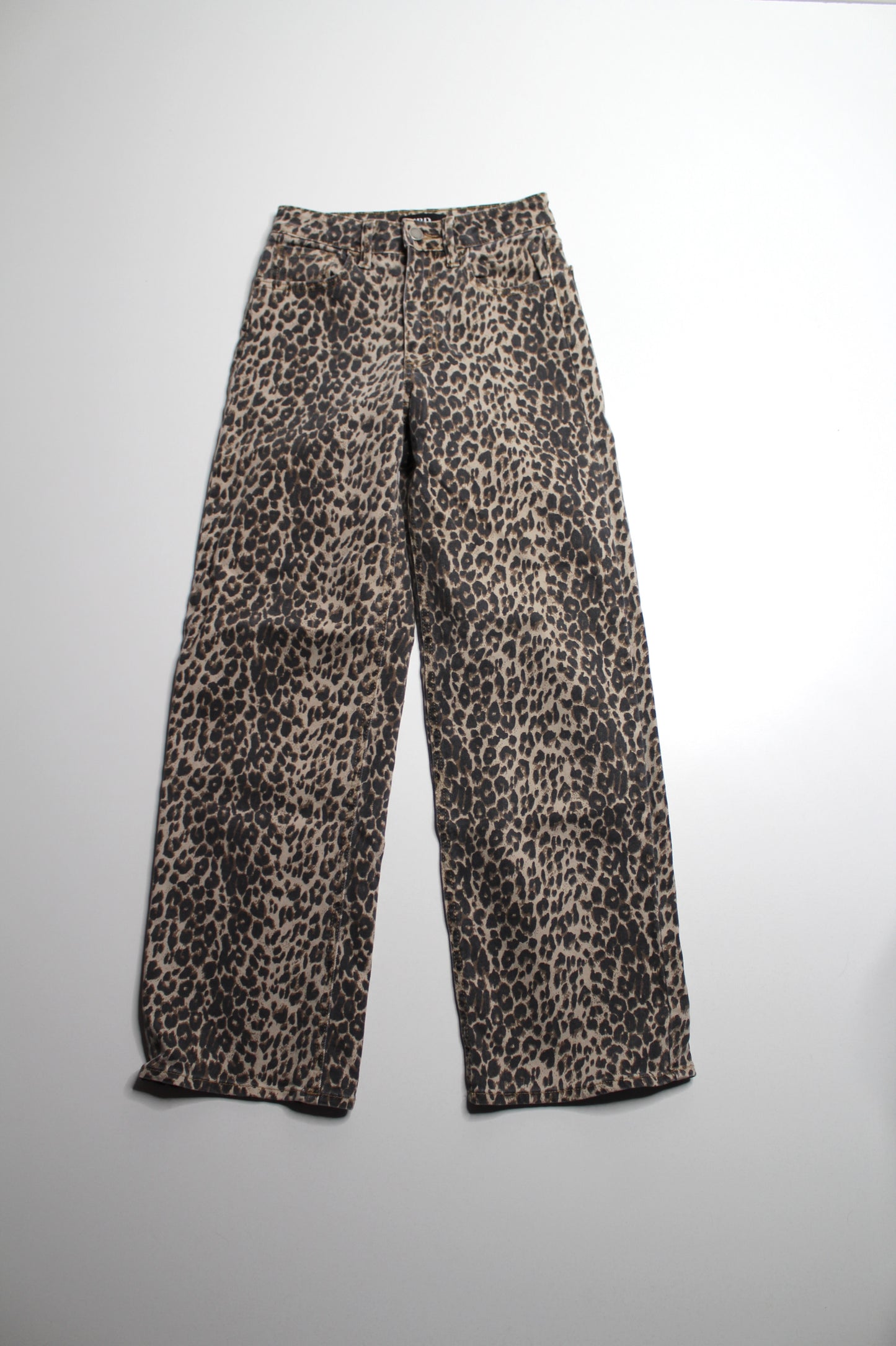 JBD high rise leopard straight leg denim jeans, size 24 (fits 24/25) (sale: was $40)