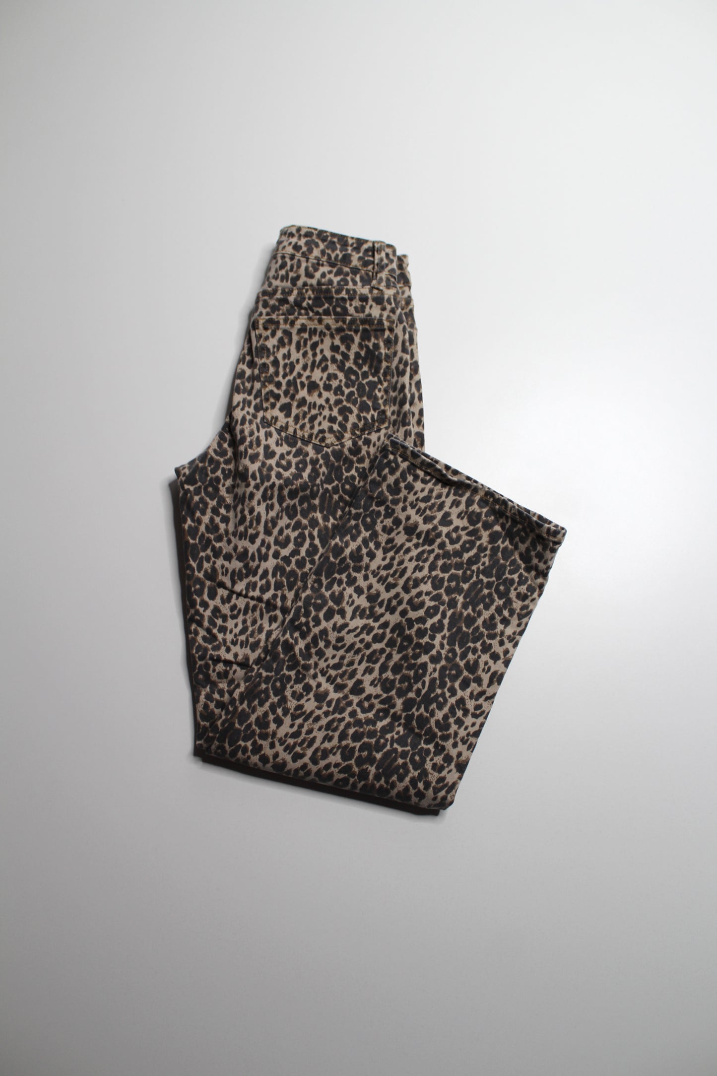 JBD high rise leopard straight leg denim jeans, size 24 (fits 24/25) (sale: was $40)