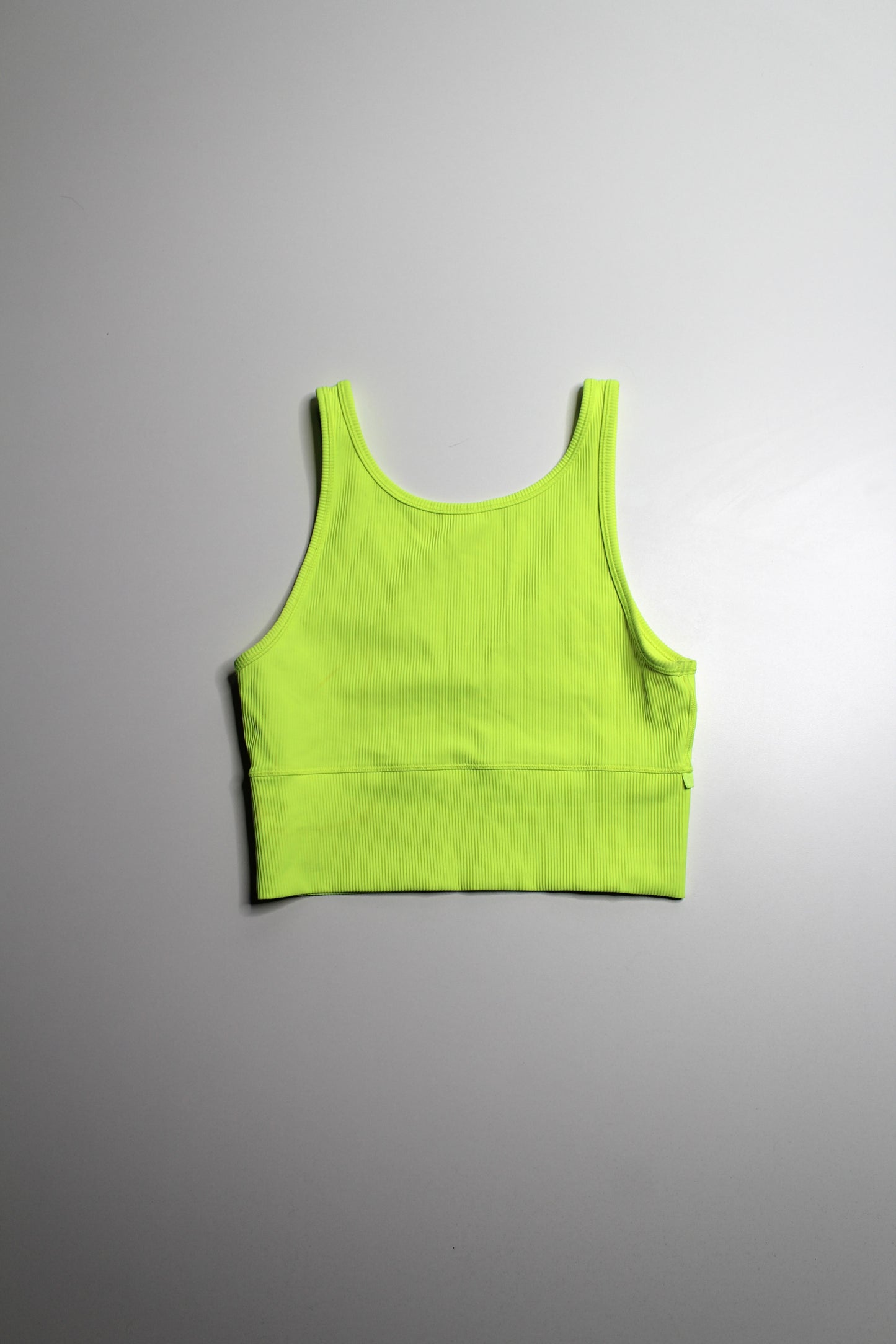 Lululemon neon ‘power pivot’ tank, no size. Fits like 8 *ribbed