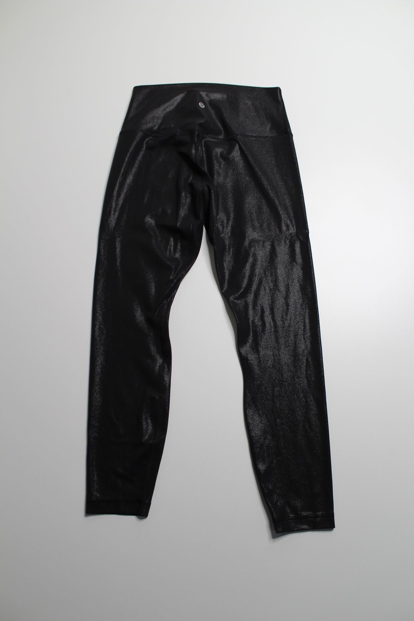 Lululemon radiate foil print black align high rise pant, size 8 *shine