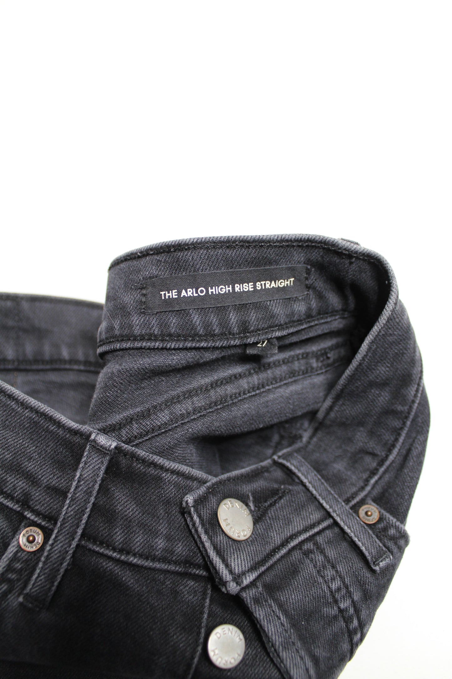 Aritzia Denim Forum black eyeliner 'arlo high rise straight' jeans, size 27