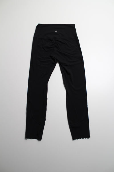 Lululemon black align scalloped hem high rise pant, size 6 (25")