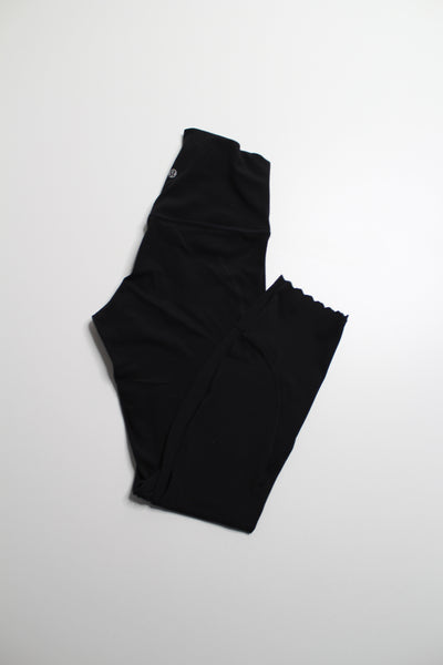 Lululemon black align scalloped hem high rise pant, size 6 (25")