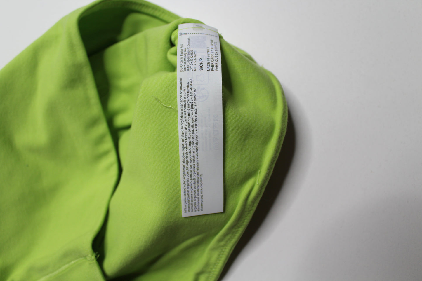 Organic Basics lime 'flex' tube top, size small (additional 50% off at checkout)