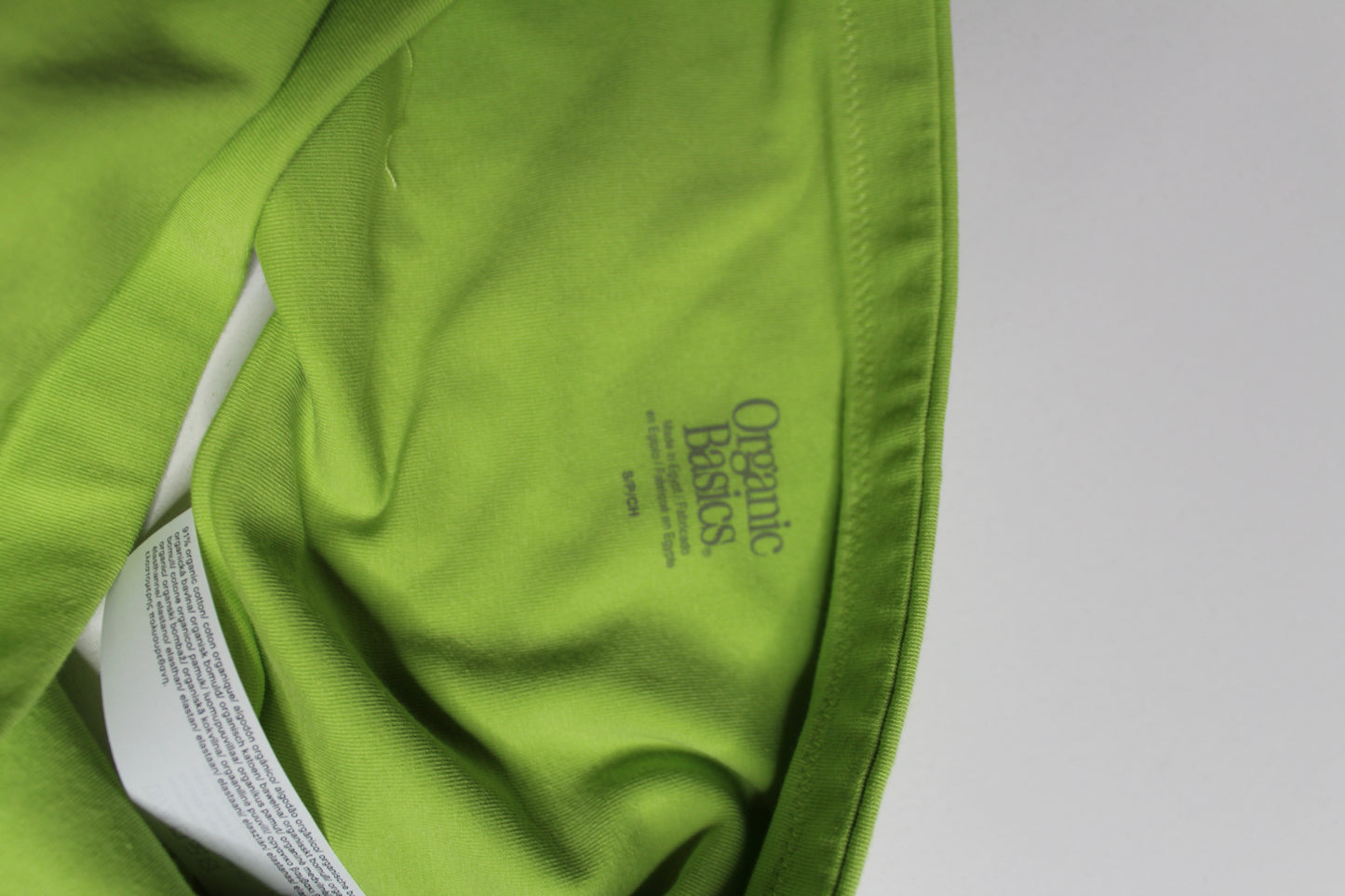 Organic Basics lime 'flex' tube top, size small (additional 50% off at checkout)