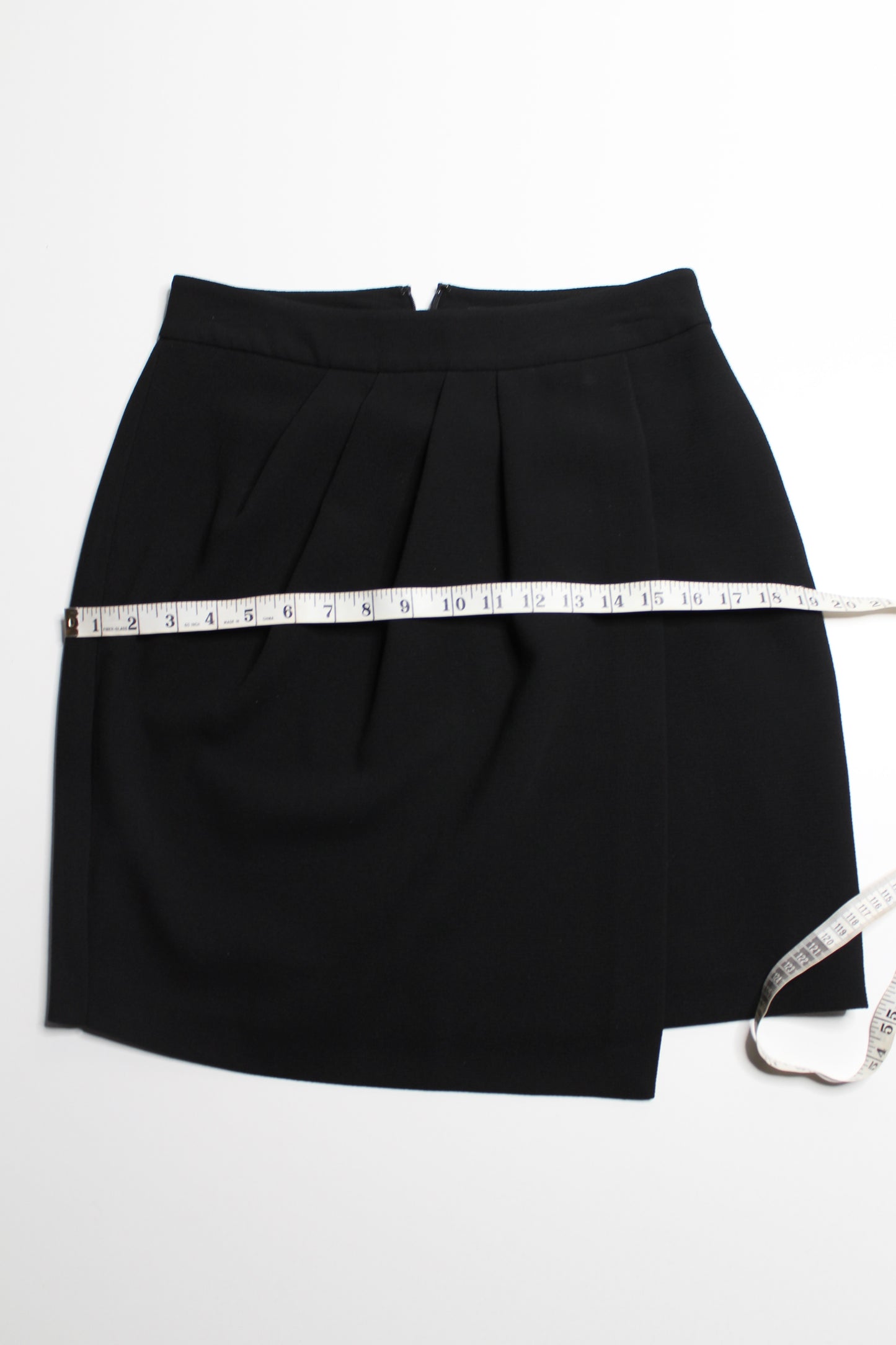 Club Monaco textured black faux wrap skirt, size 4