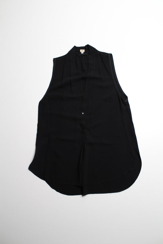 Aritzia black button front sleeveless blouse, size medium