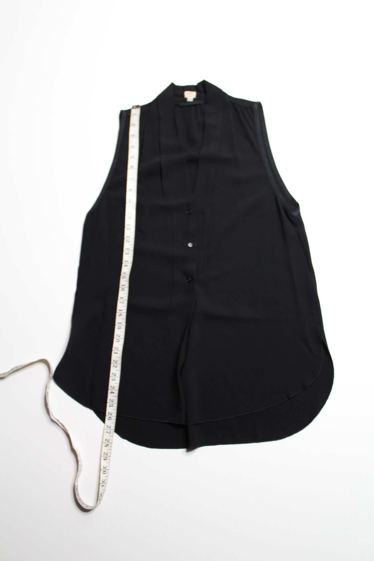 Aritzia black button front sleeveless blouse, size medium
