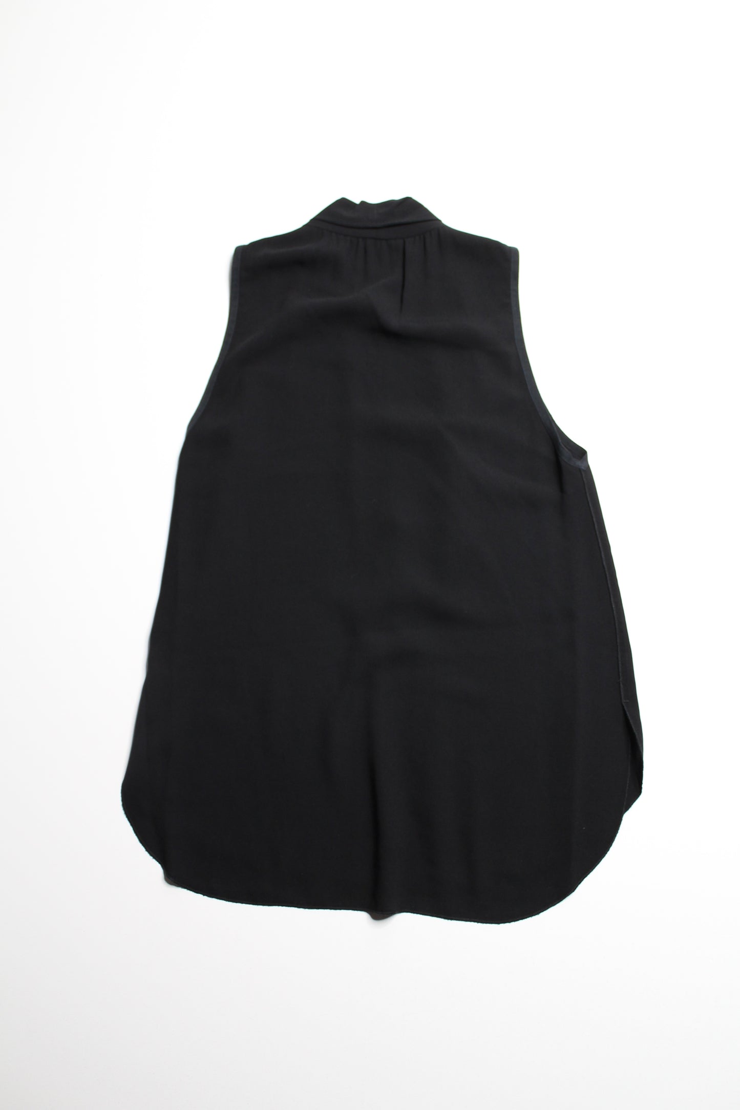 Aritzia black button front sleeveless blouse, size medium