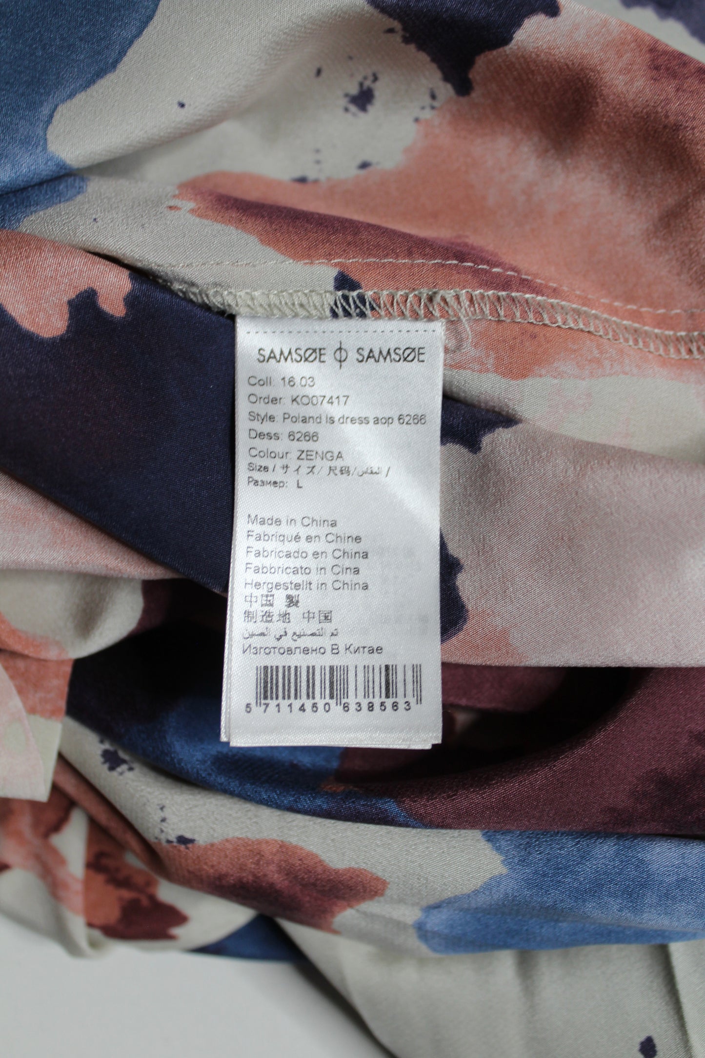 Samsøe Samsøe watercolor print silk dress, size large