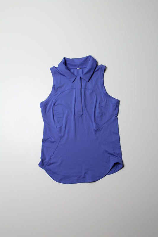 Lululemon wild indigo ‘quick dry sleeveless polo' tank, size 2 (relaxed fit) *curved hem (fits like xs)