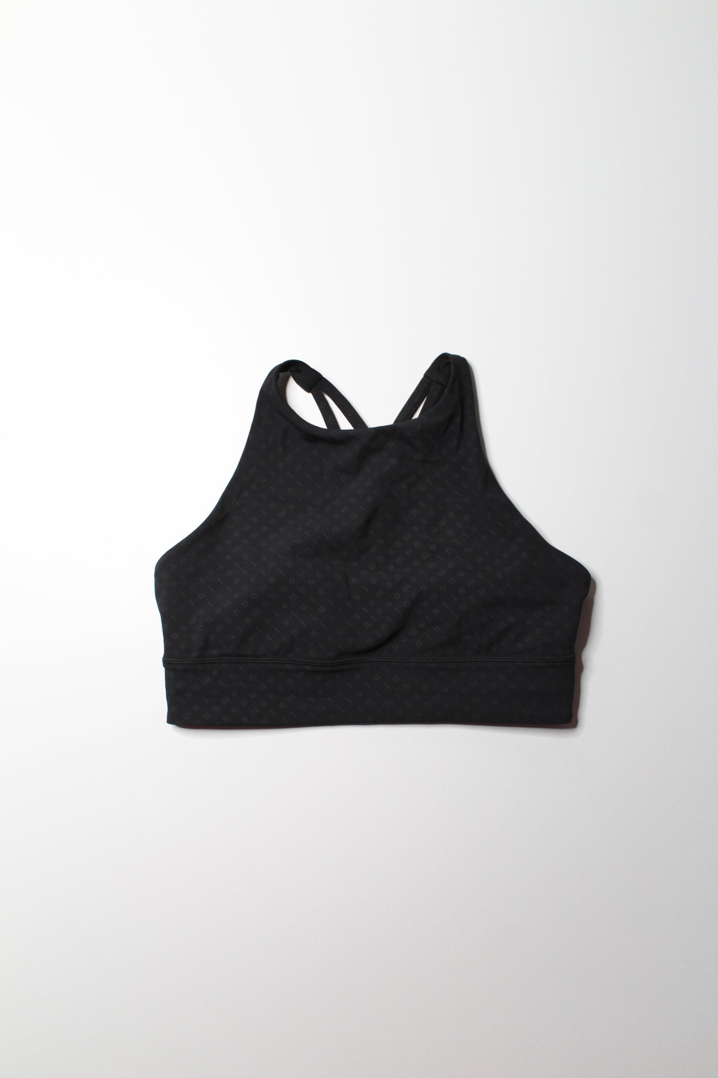 Lululemon black high neck long line 'energy' bra, size 10 *lululemon graphic