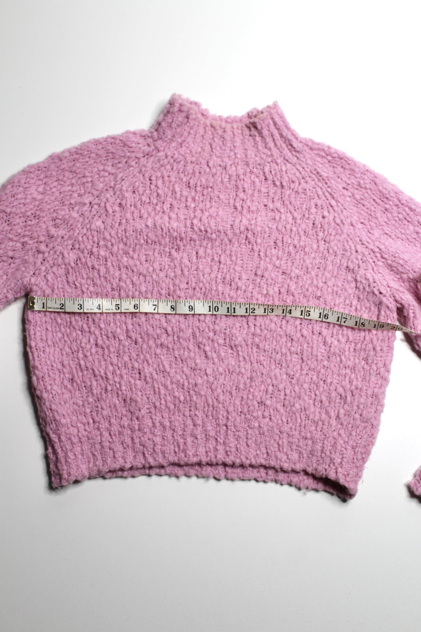 Anthropologie Maeve pink textured mock neck sweater, size small (relaxed fit)