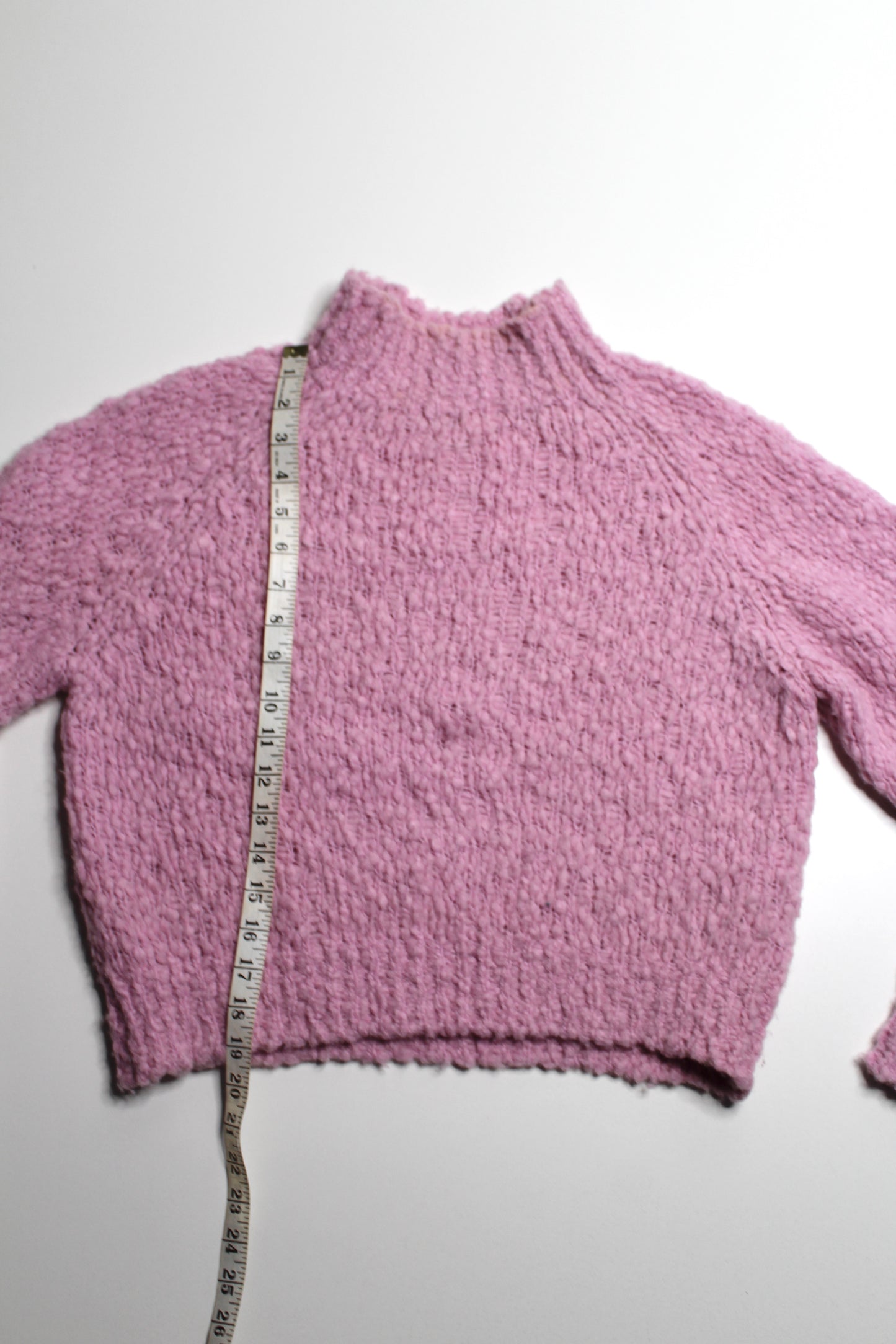 Anthropologie Maeve pink textured mock neck sweater, size small (relaxed fit)