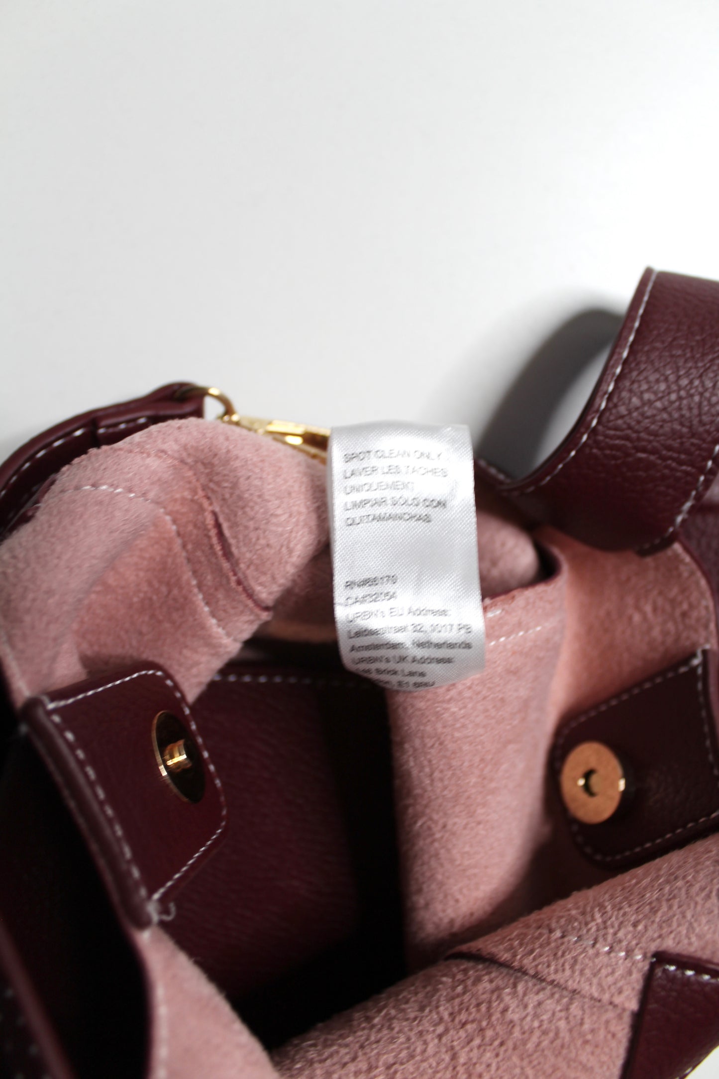 Anthropologie burgundy Sonia slouchy faux leather mini tote purse with matching zippered pouch