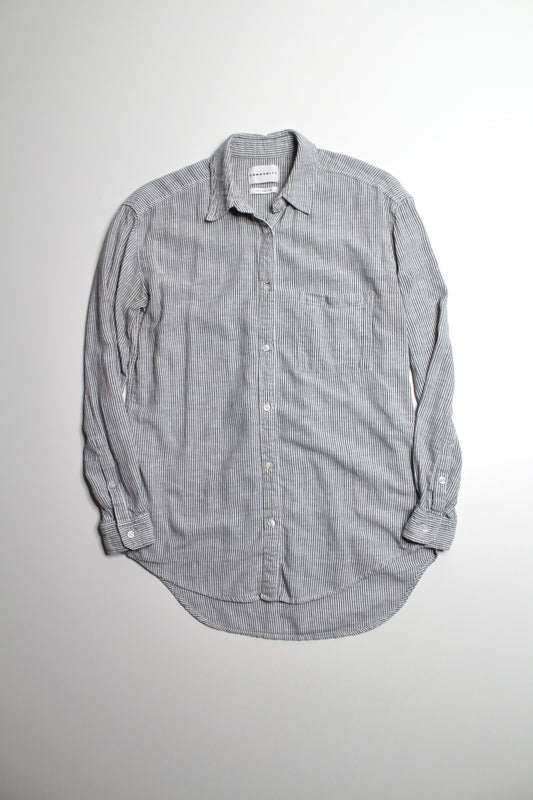Aritzia Community striped button down long sleeve, size xs (relaxed fit)