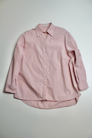 Aritzia wilfred free relaxed fit classic pink blouse, size xs (oversized fit) (price reduced: was $40)