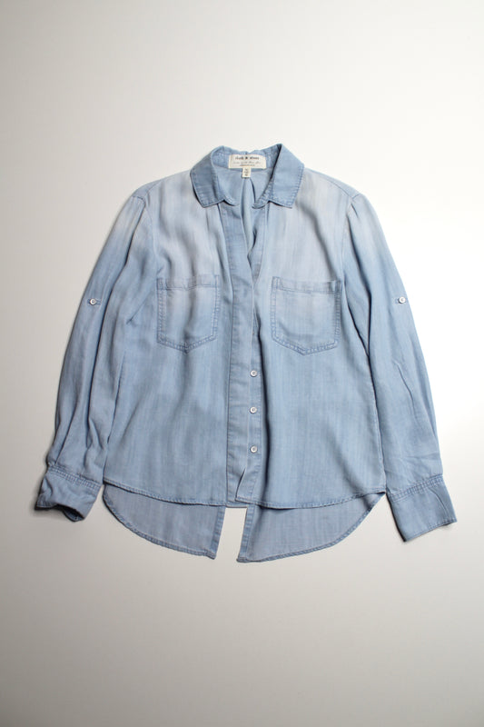 Anthropologie Cloth & Stone chambray tencel button down long sleeve, size xsmall (relaxed fit)