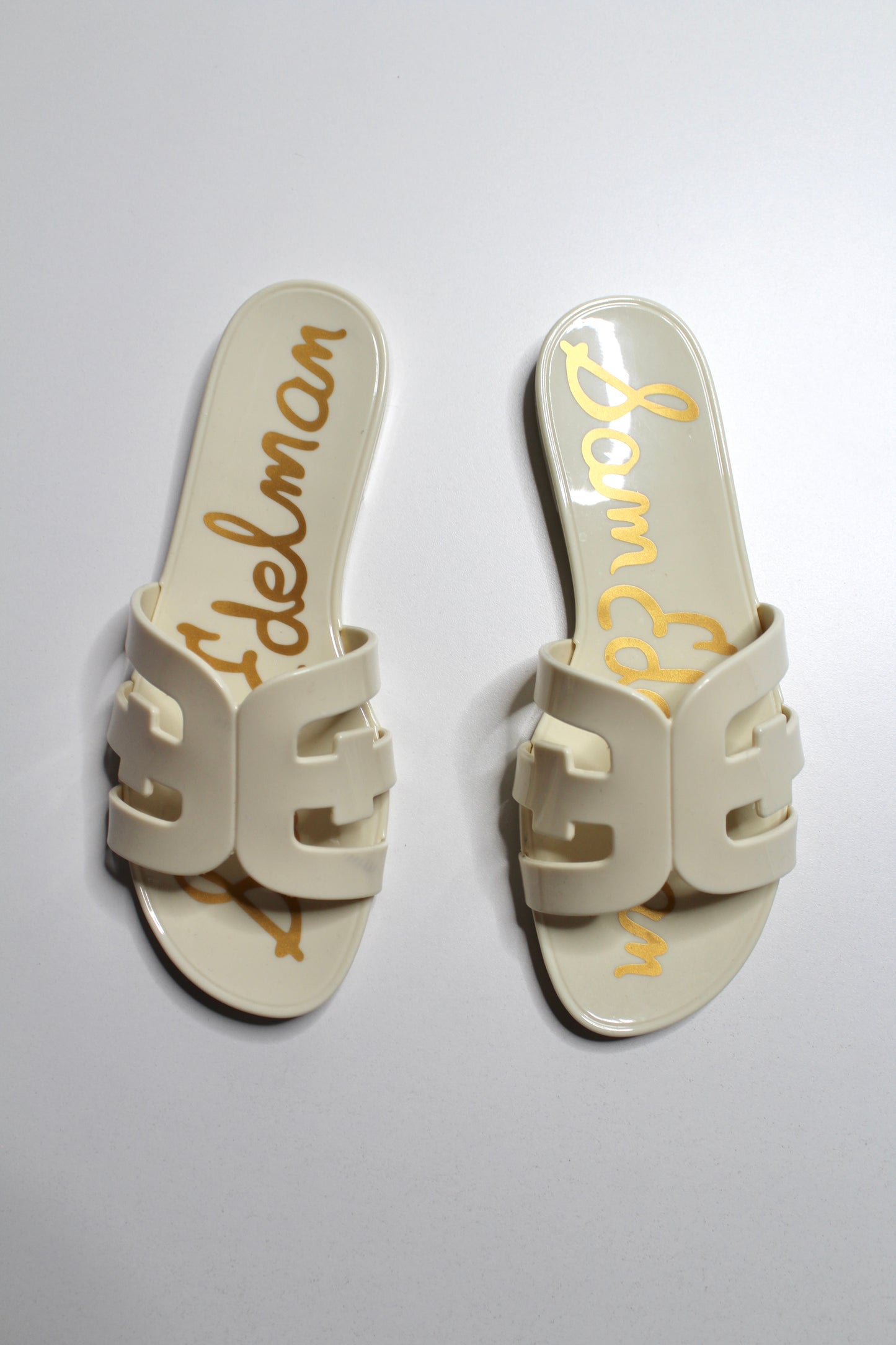 Sam Edelman ivory 'bay jelly' sandals, size 6 (fits like 6.5)