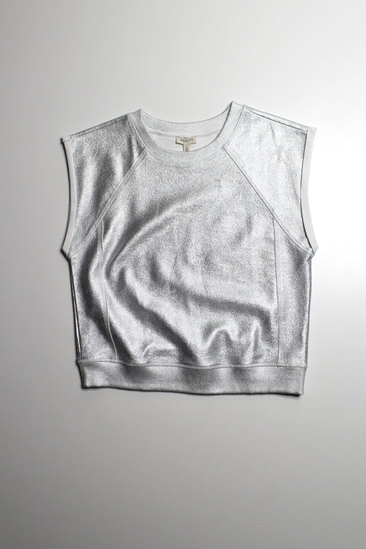 Anthropologie Pilcro silver muscle knit sleeveless top, size small