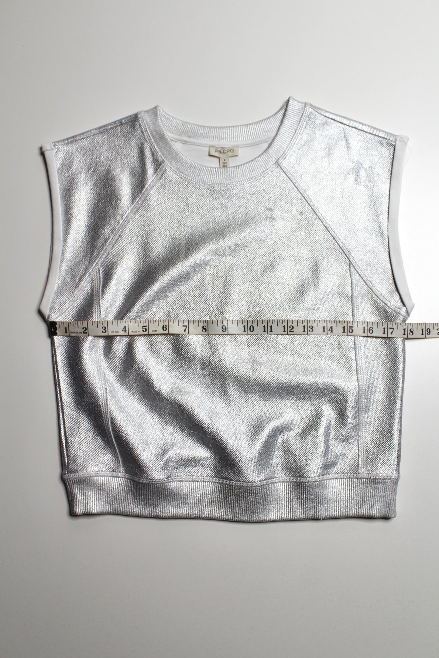 Anthropologie Pilcro silver muscle knit sleeveless top, size small