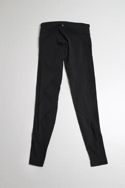 Lululemon black low rise ribbed hem tights, size 6 (price reduced: was $48)