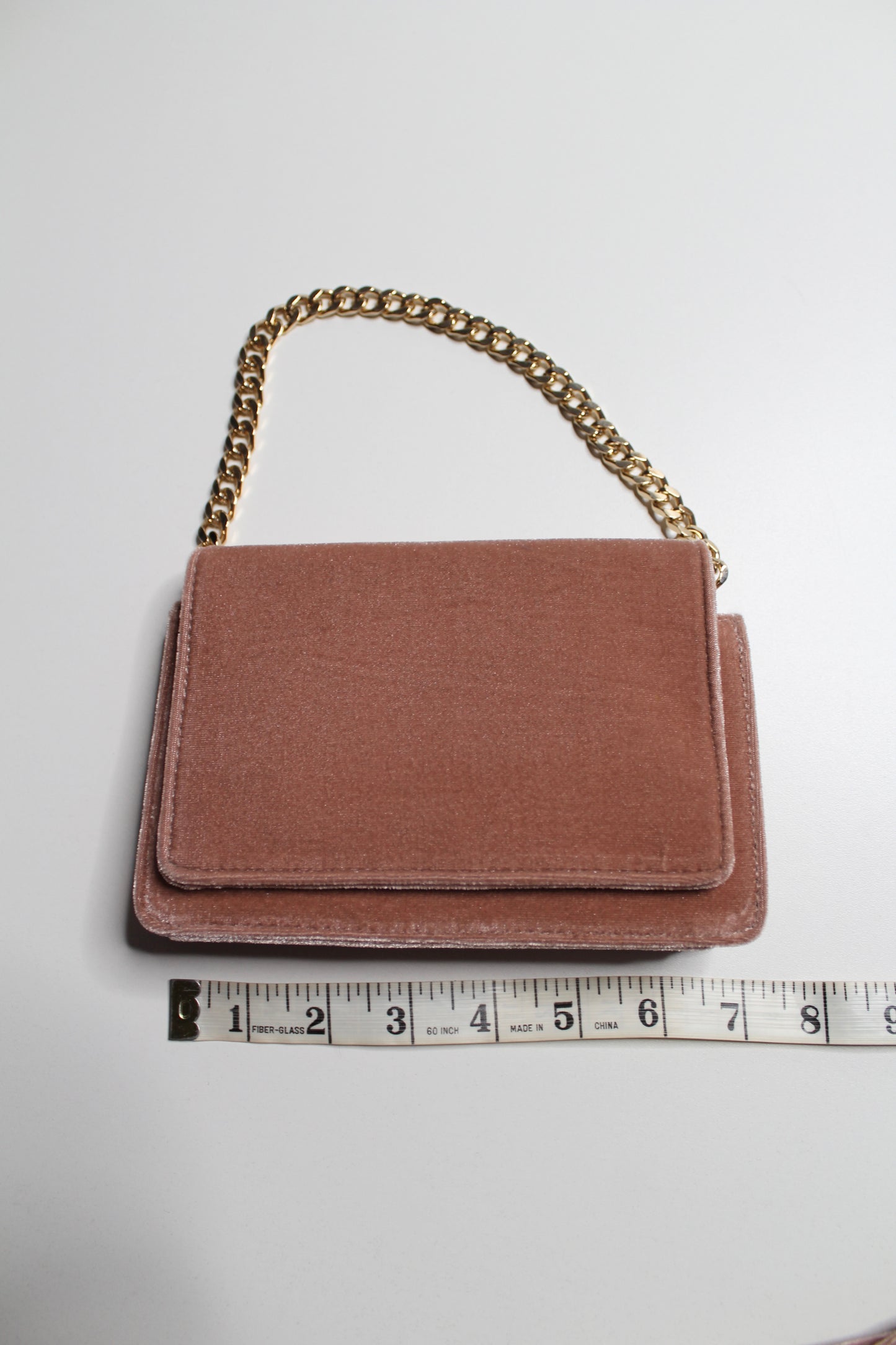 Anthropologie dusty rose velvet crossbody purse (detachable strap)