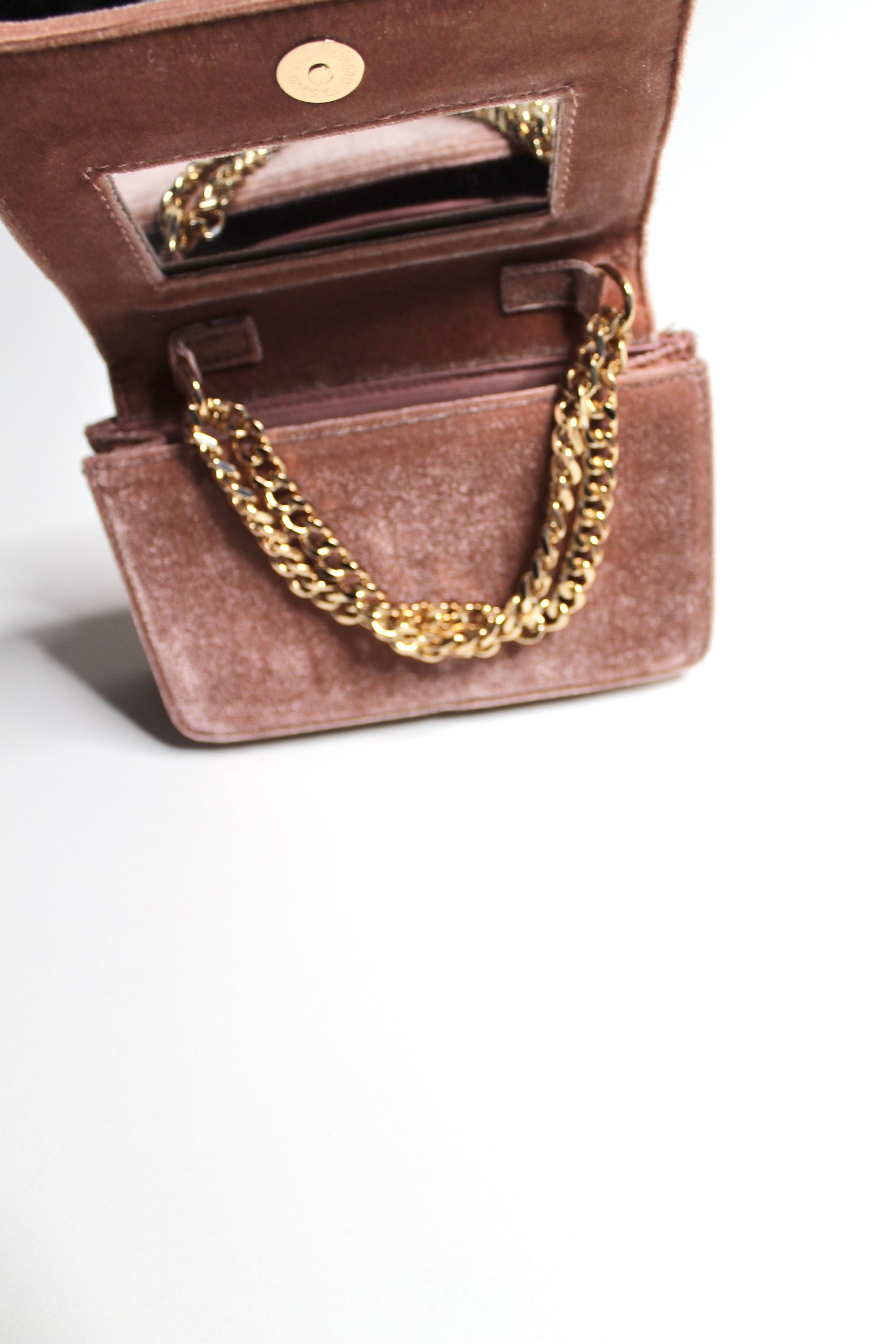 Anthropologie dusty rose velvet crossbody purse (detachable strap)