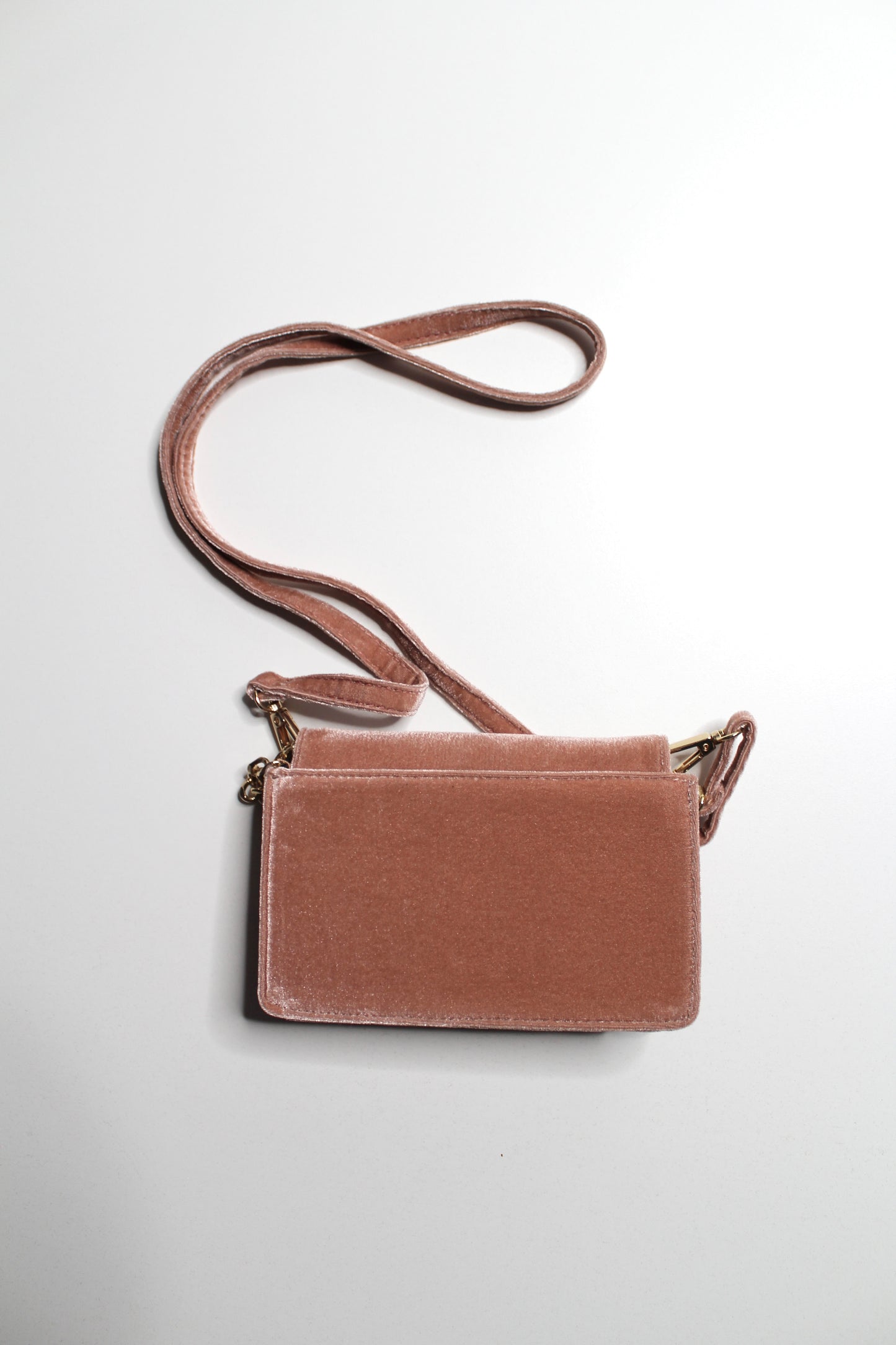 Anthropologie dusty rose velvet crossbody purse (detachable strap)