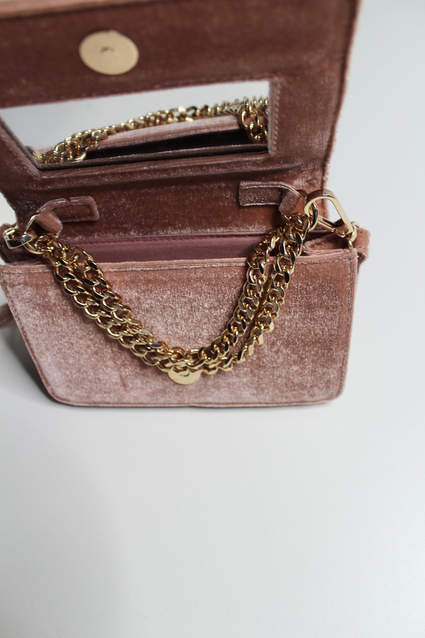 Anthropologie dusty rose velvet crossbody purse (detachable strap)