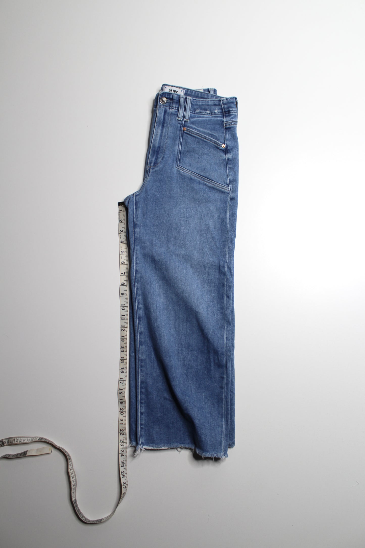 Paige sunnie distressed ‘anessa’ high-rise wide leg jeans, size 26 (24”) *petite