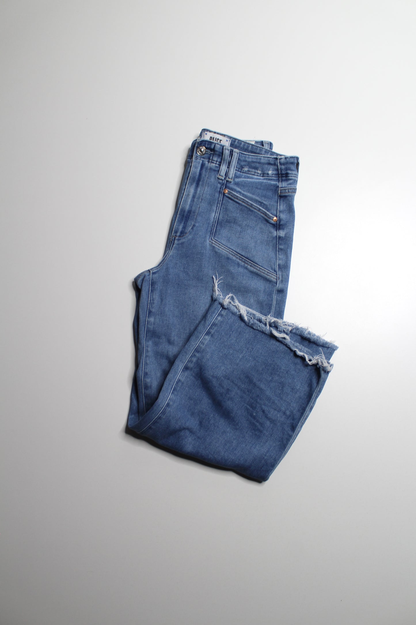 Paige sunnie distressed ‘anessa’ high-rise wide leg jeans, size 26 (24”) *petite