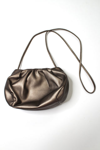 Oak + Fort dark bronze small scrunch top clutch purse