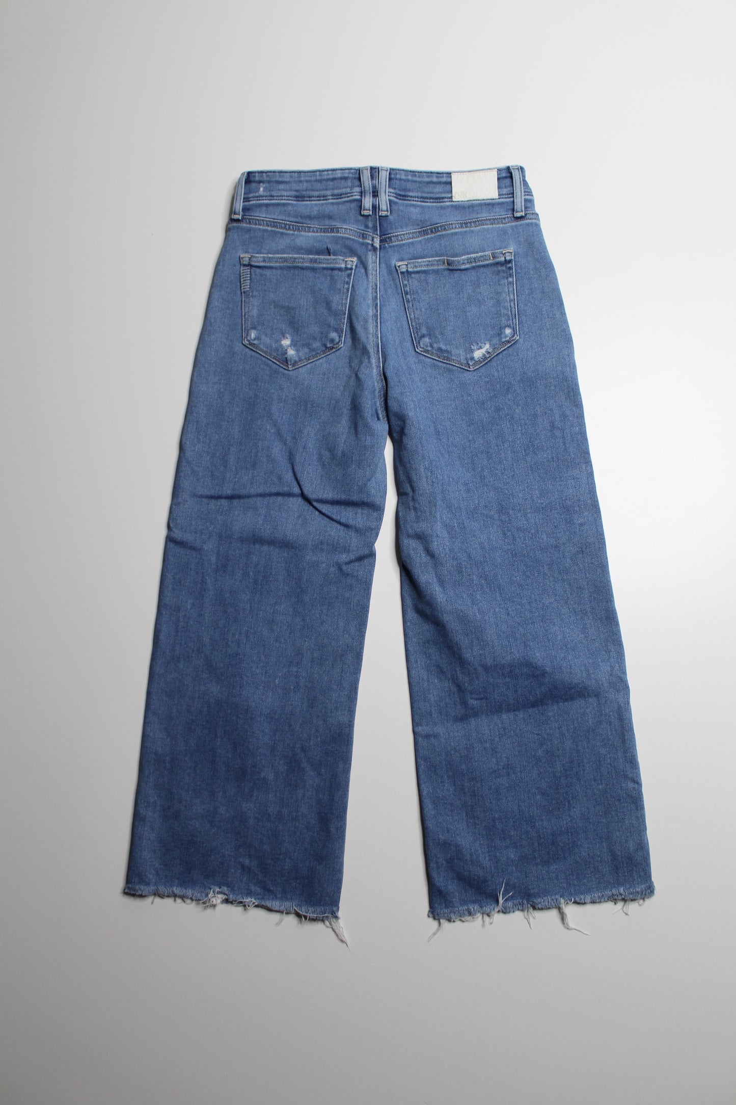 Paige sunnie distressed ‘anessa’ high-rise wide leg jeans, size 26 (24”) *petite