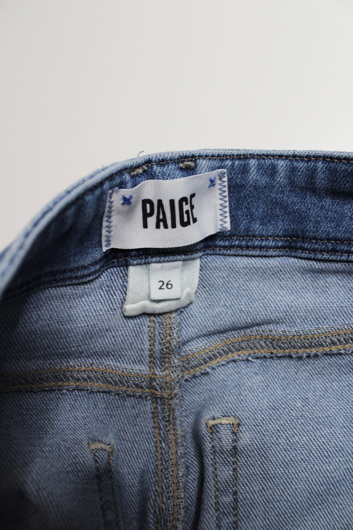 Paige sunnie distressed ‘anessa’ high-rise wide leg jeans, size 26 (24”) *petite