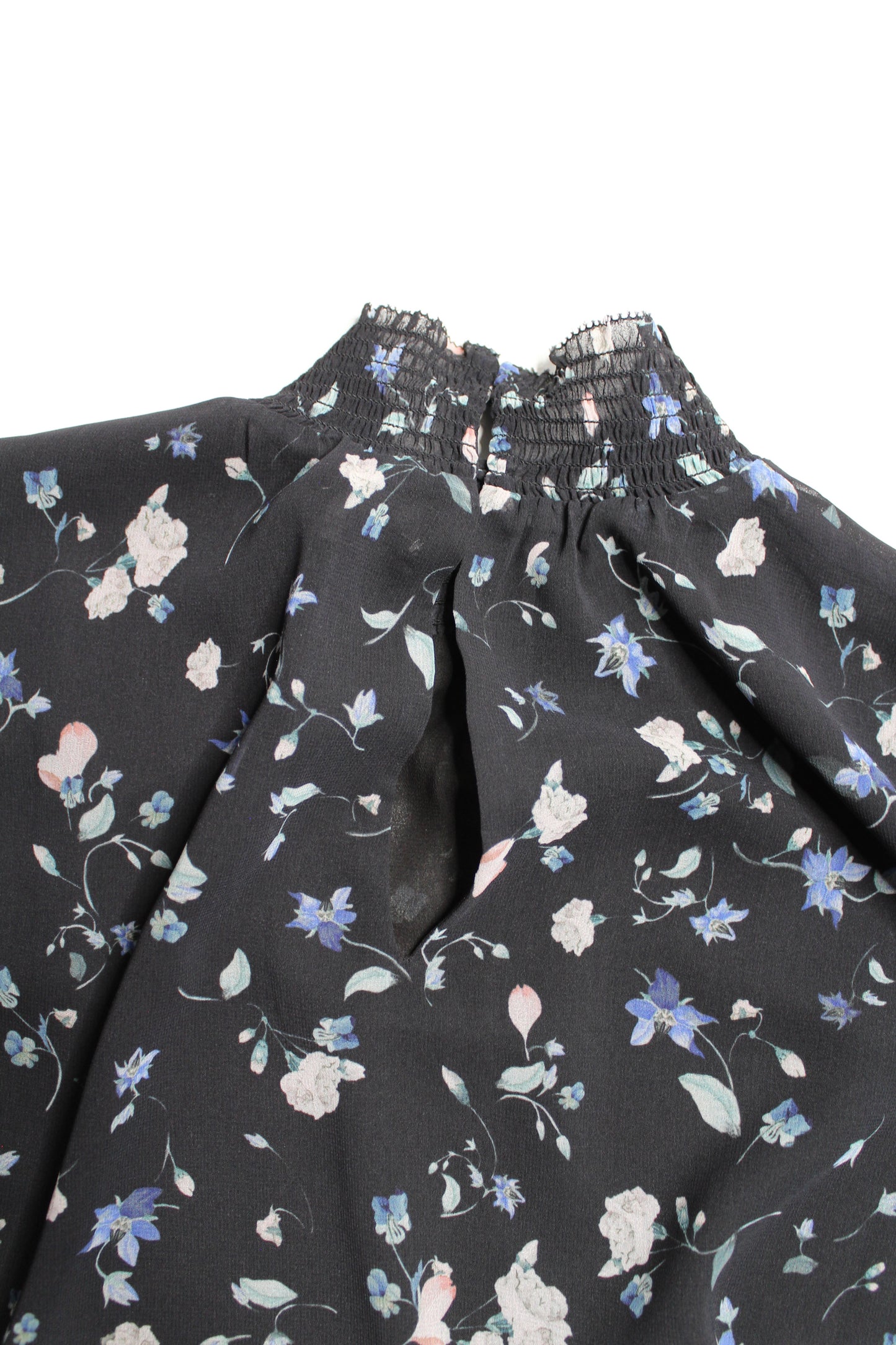 Aritzia Wilfred black floral 'valencia' pullover semi sheer blouse, size xsmall (relaxed flowy fit) (sale: was $48)