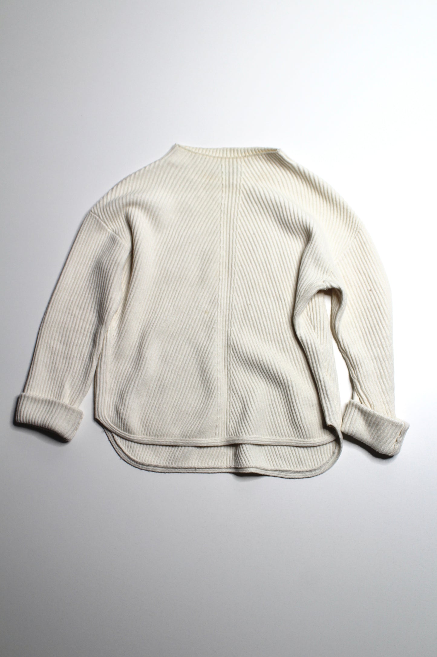 Aritzia Babaton cream ribbed knit sweater, size small