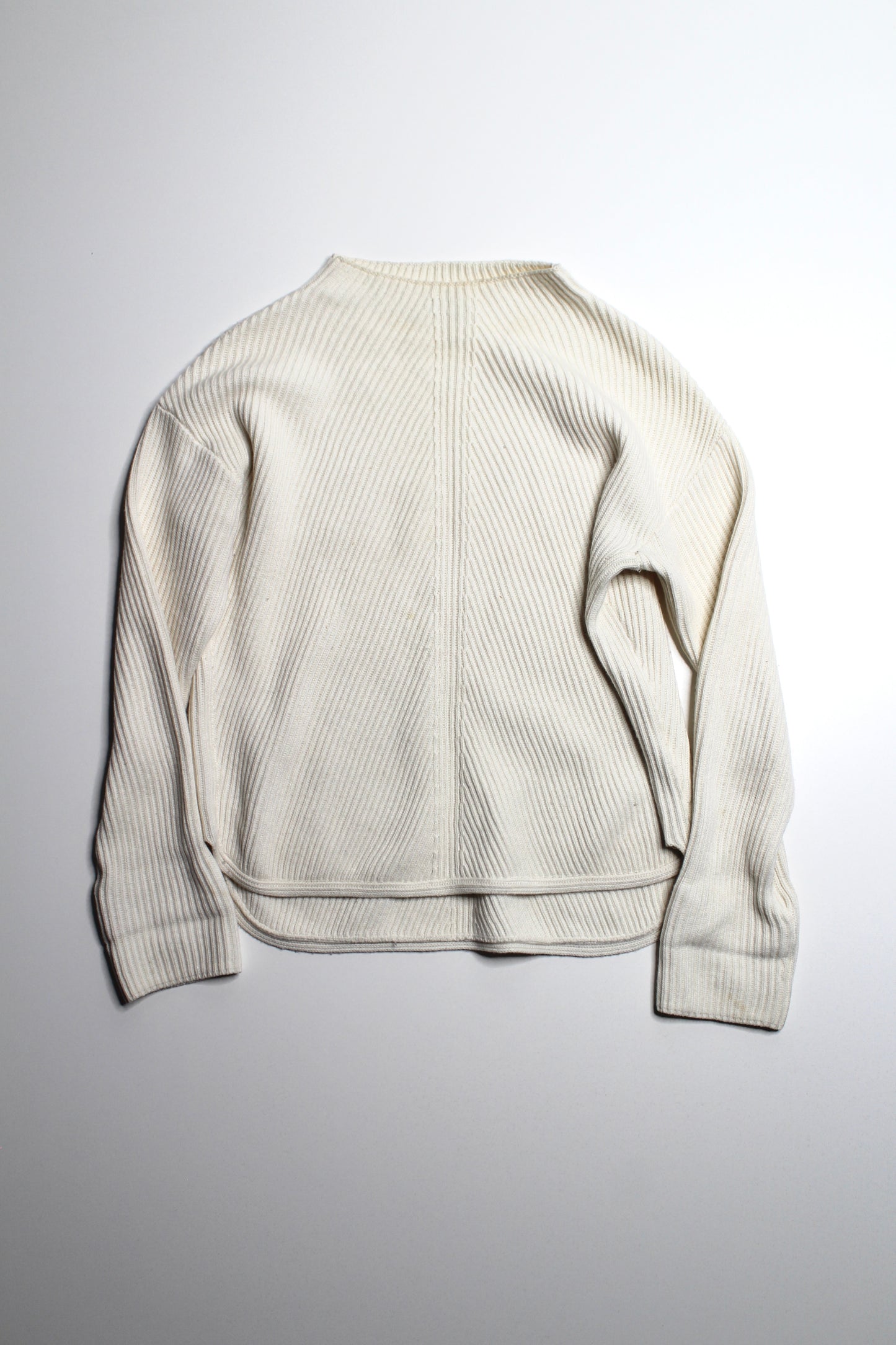 Aritzia Babaton cream ribbed knit sweater, size small
