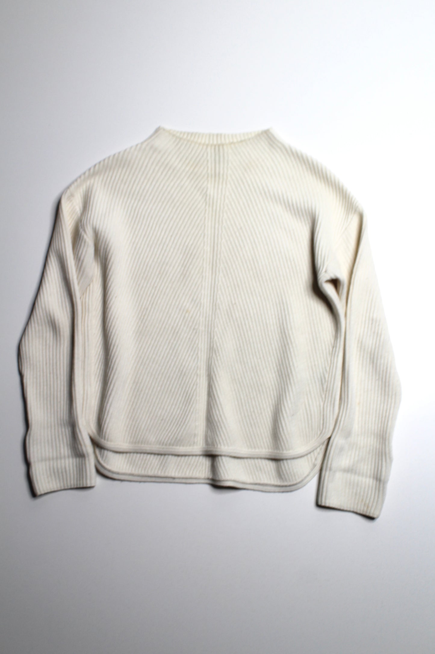 Aritzia Babaton cream ribbed knit sweater, size small