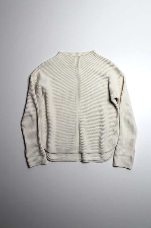 Aritzia Babaton cream ribbed knit sweater, size small
