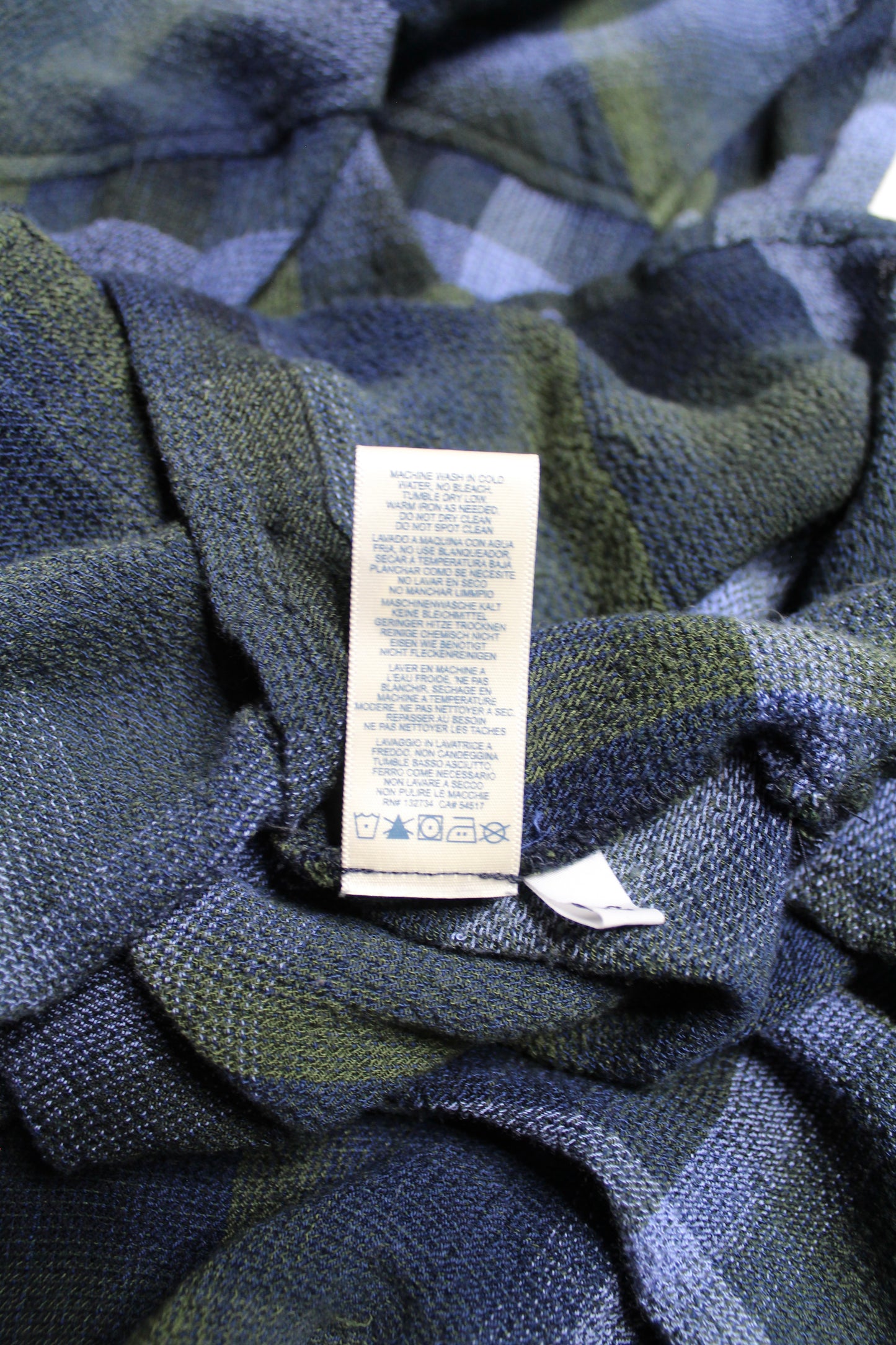 Anthropologie Cloth & Stone blue plaid button down long sleeve, size small (relaxed fit)