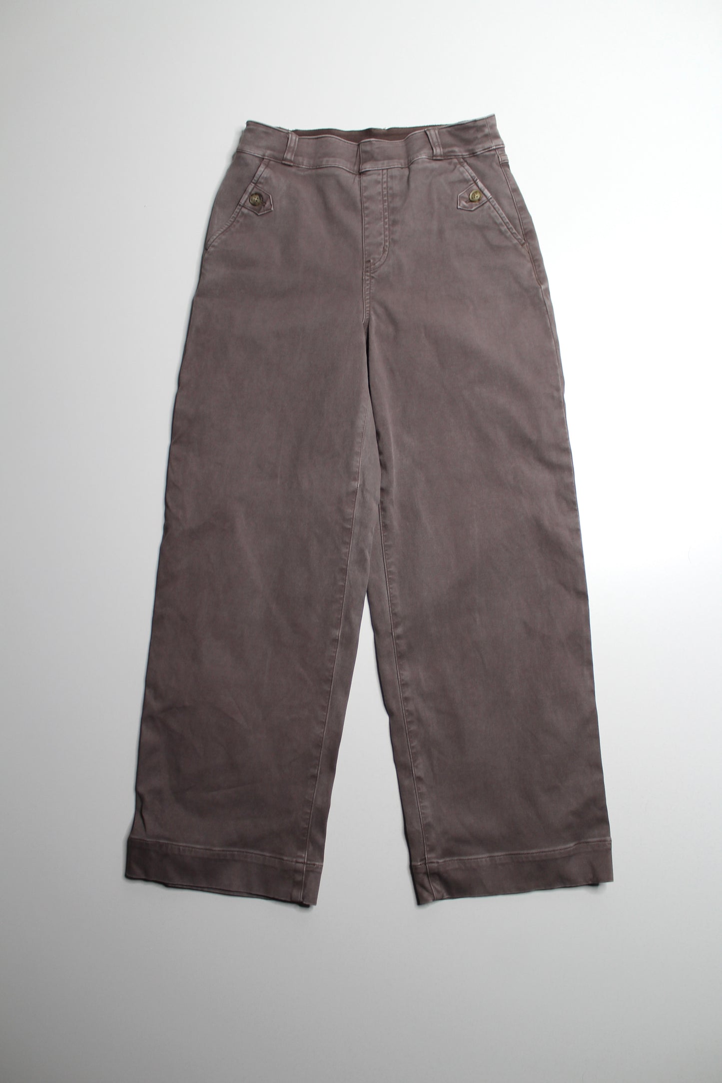 Spanx clay stretch twill wide leg pants, size small