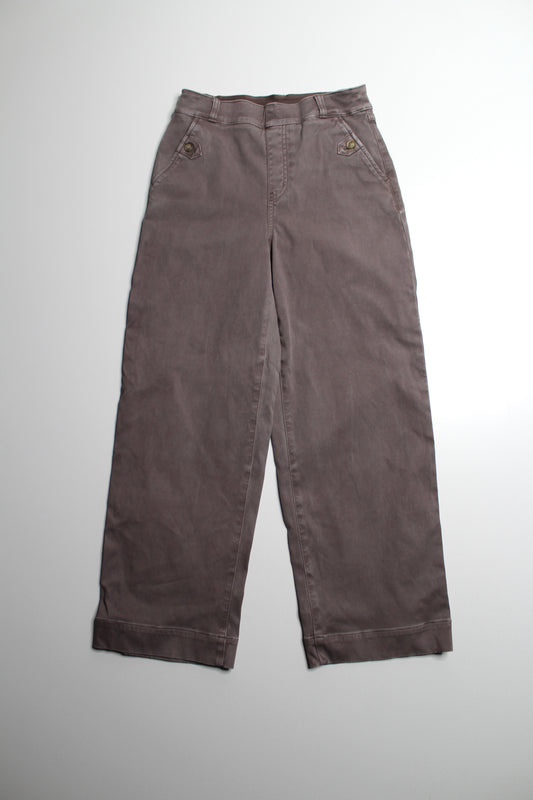 Spanx clay stretch twill wide leg pants, size small