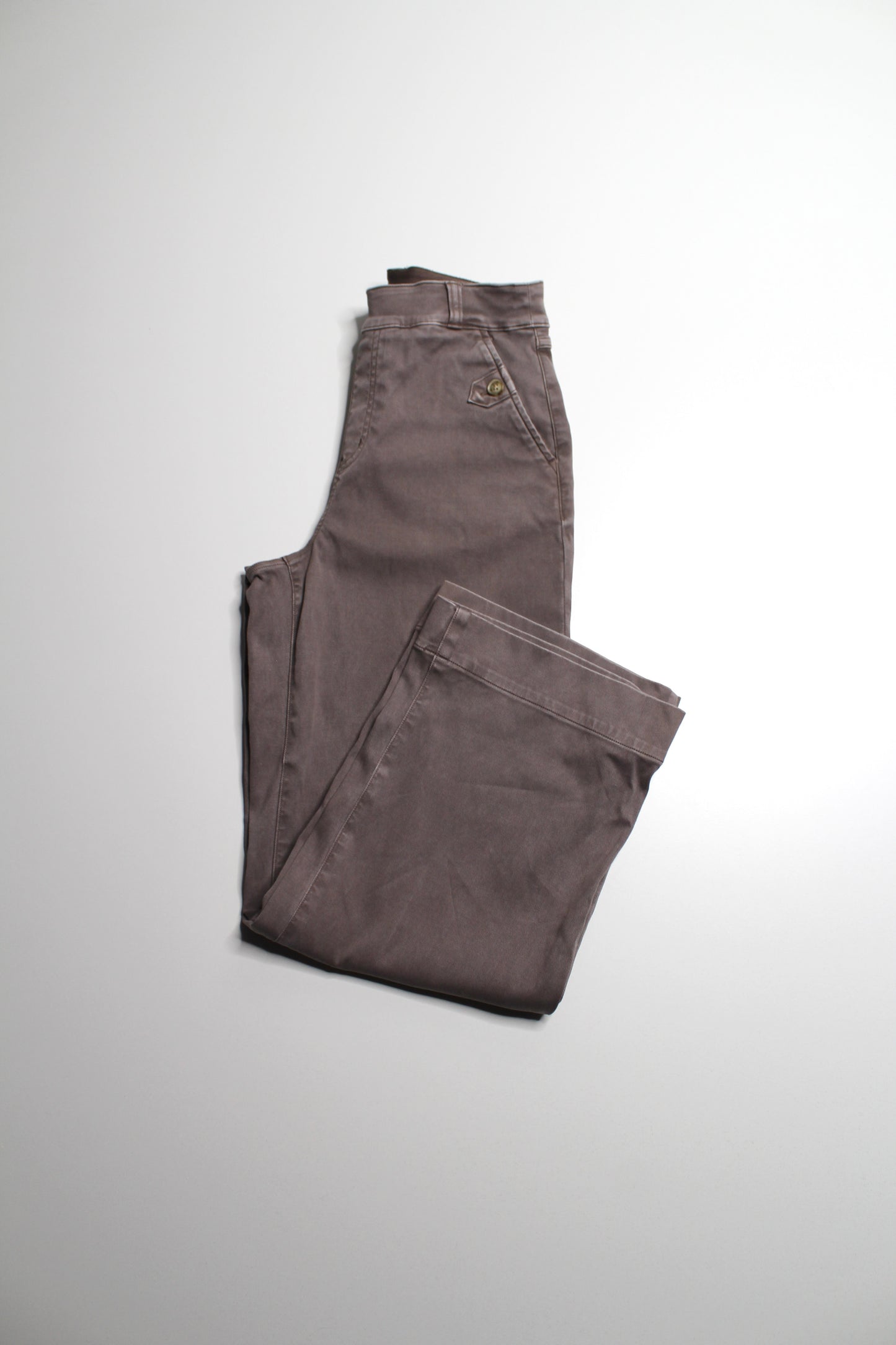 Spanx clay stretch twill wide leg pants, size small