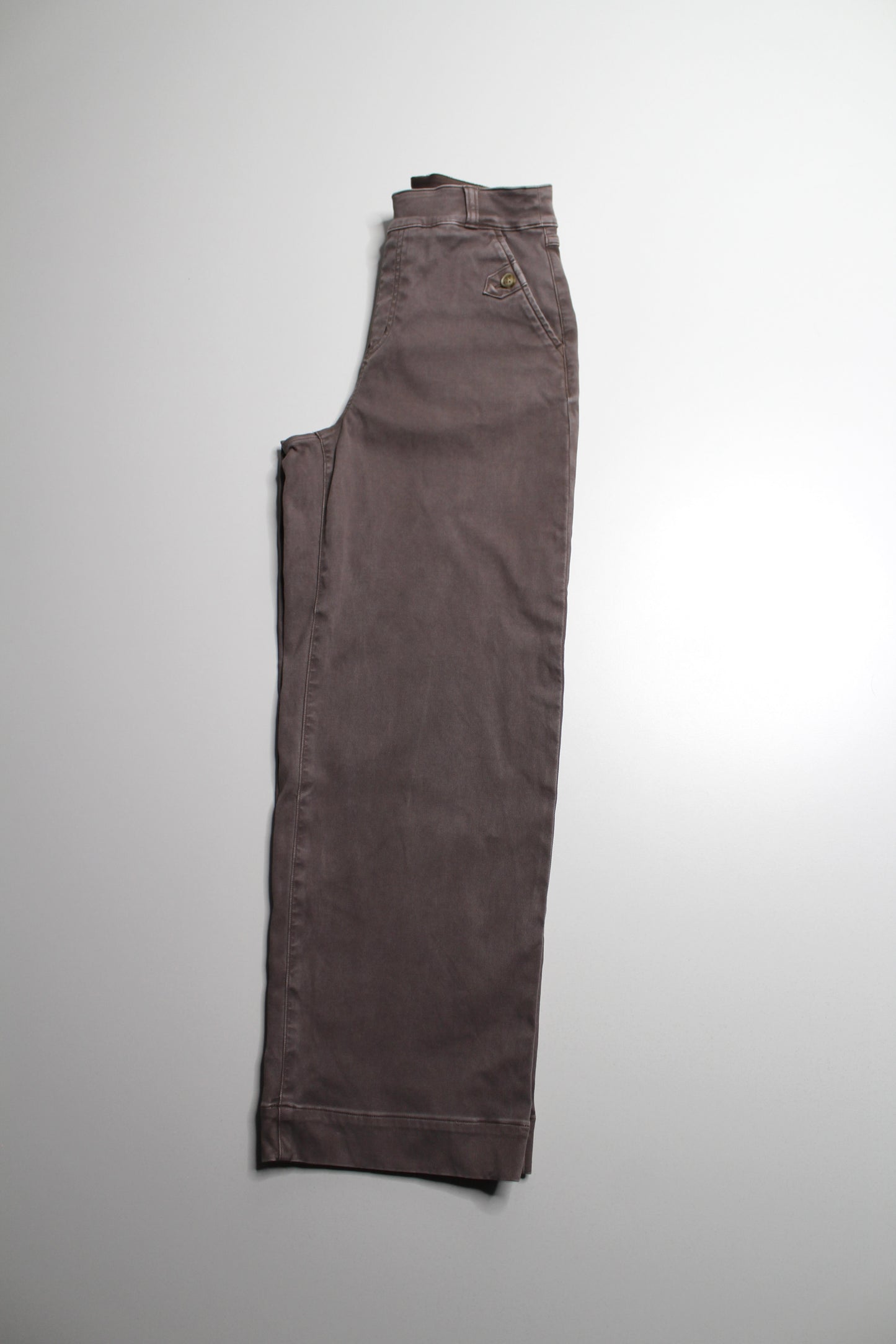 Spanx clay stretch twill wide leg pants, size small