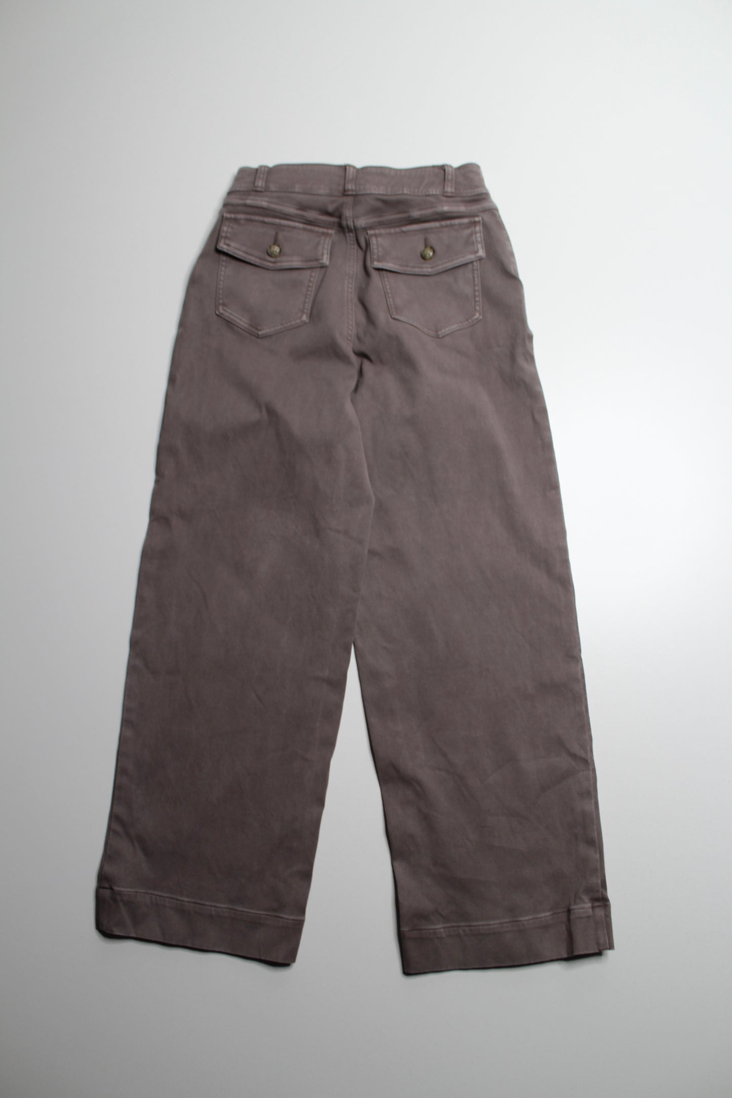 Spanx clay stretch twill wide leg pants, size small