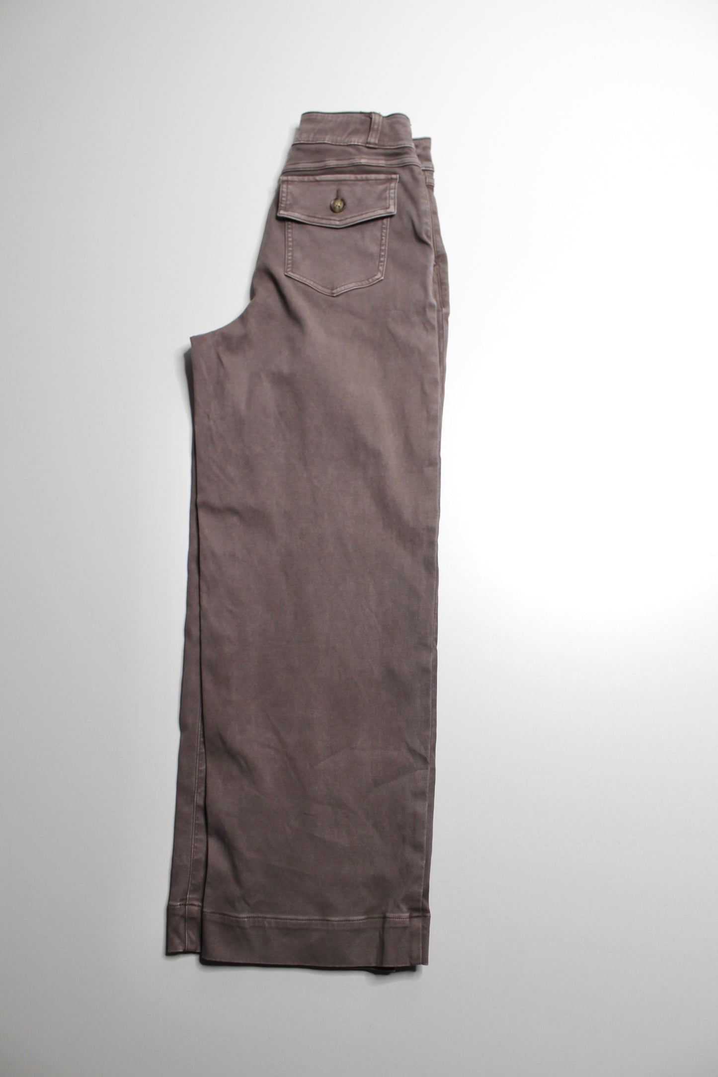 Spanx clay stretch twill wide leg pants, size small