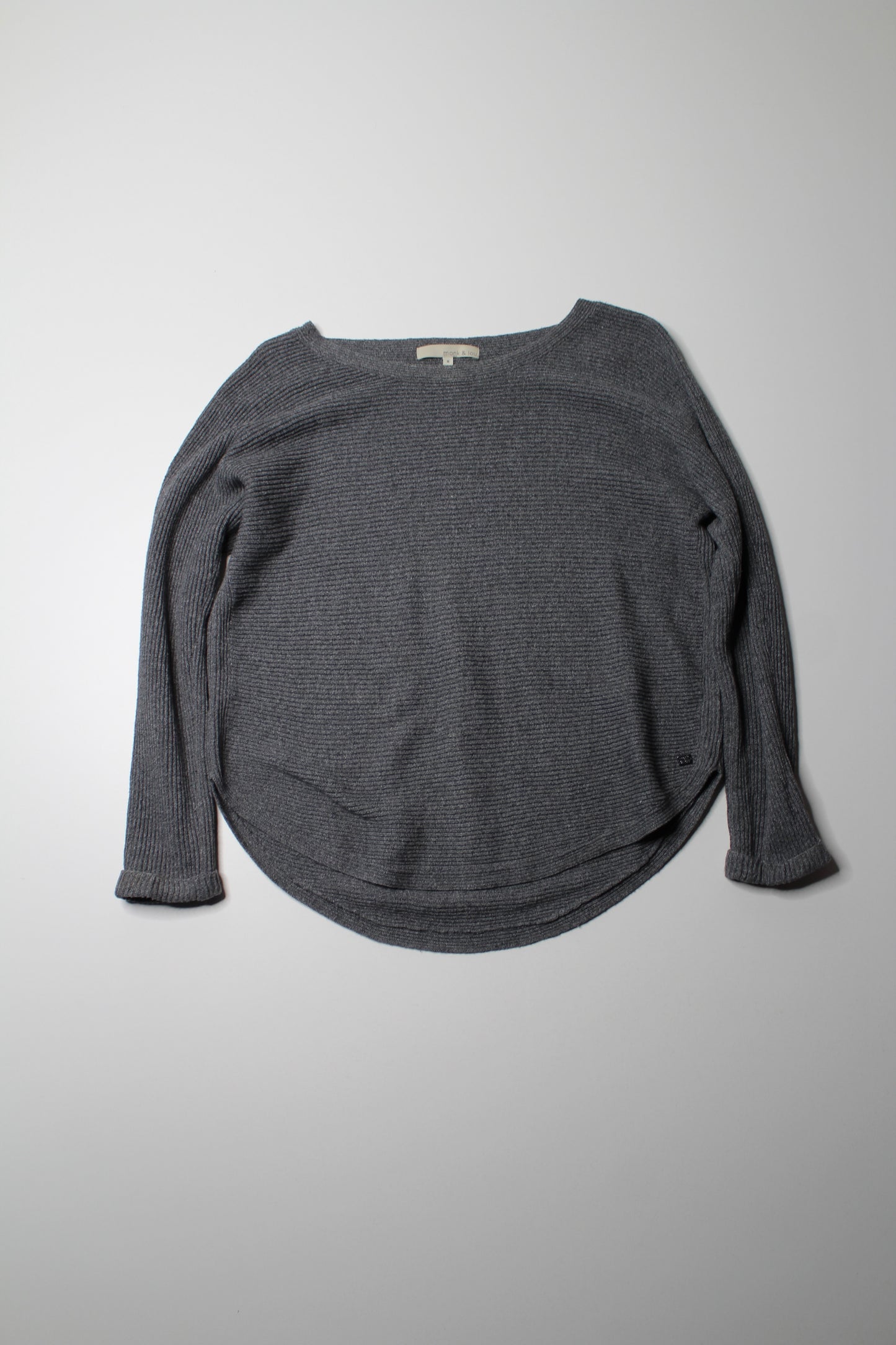 Monk & Lou grey knit sweater, size medium (price reduced: was $30)